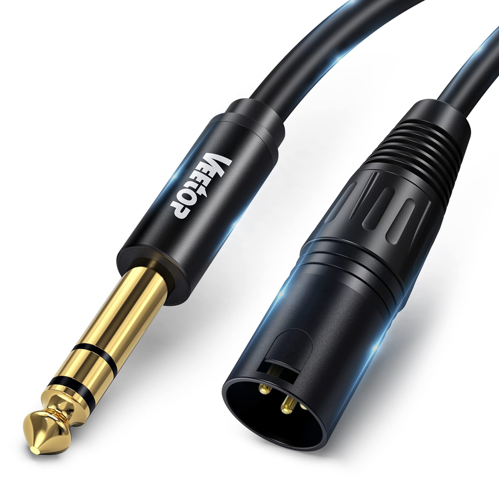 Amazon.co.jp: 6.35mm to xlrケーブル, Veetop TRS 6.35mm (1/4 インチ