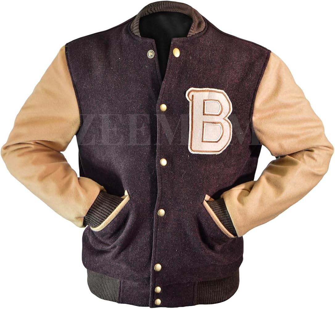 Premium Wool Blend Varsity Jacket with Iconic B Patch – Classic