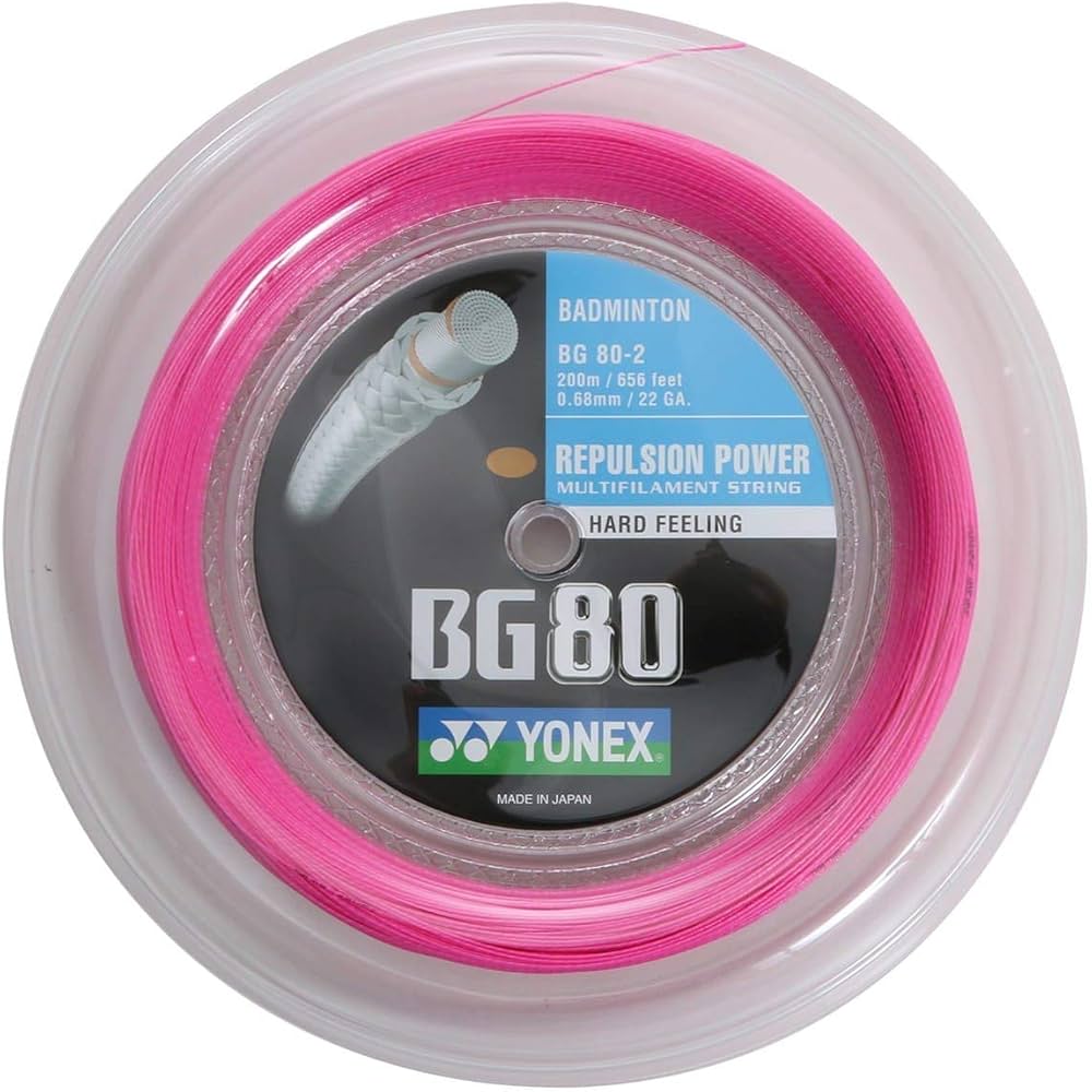 Amazon | YONEX BG80 バドミントンストリング 200m リール - ネオン