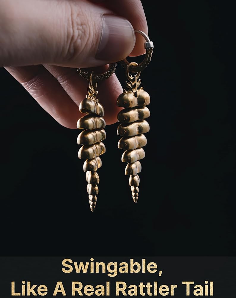 Amazon.com: COPPERTIST.WU Rattlesnake Tail Earrings Huggie Hoop