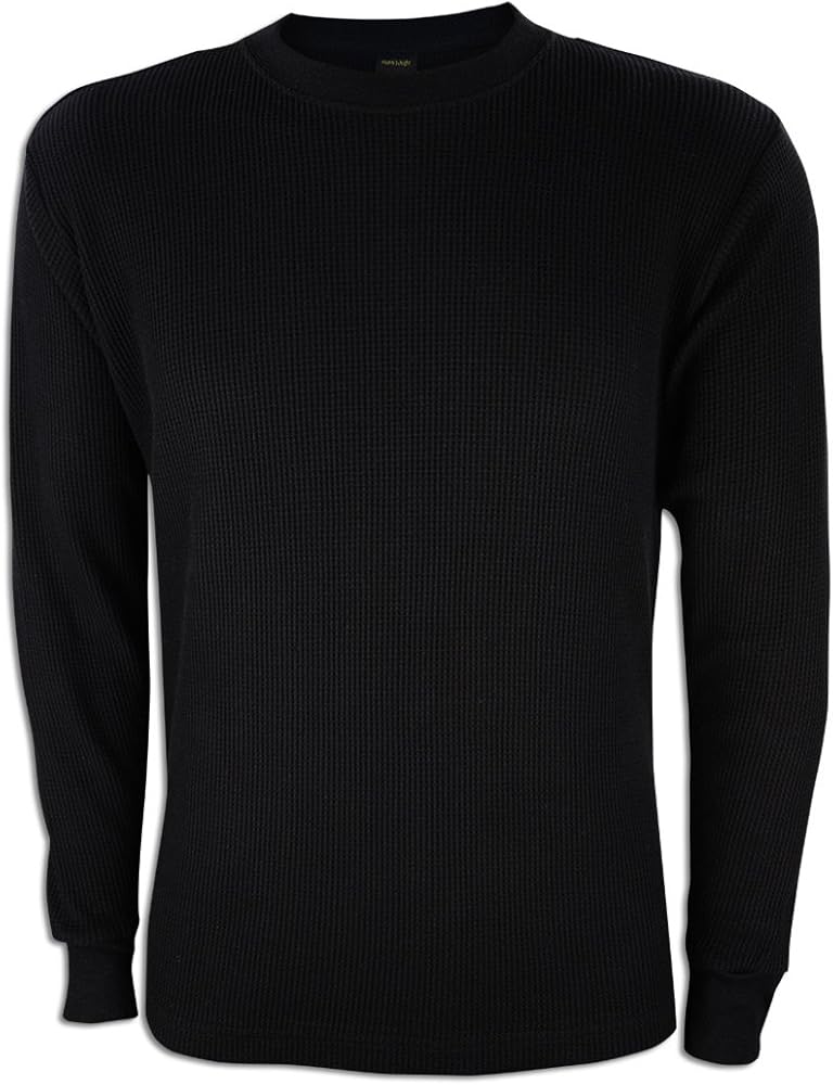 JLGUSA Men Heavy Weight Plain Thermal Long Sleeve Waffle Shirts