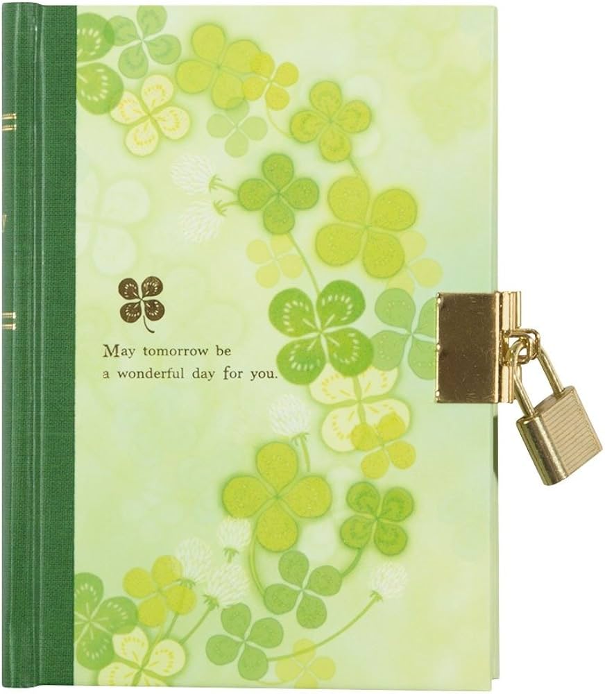Amazon.co.jp: ミドリ 日記 鍵付 クローバー柄 12371006 : Office Products