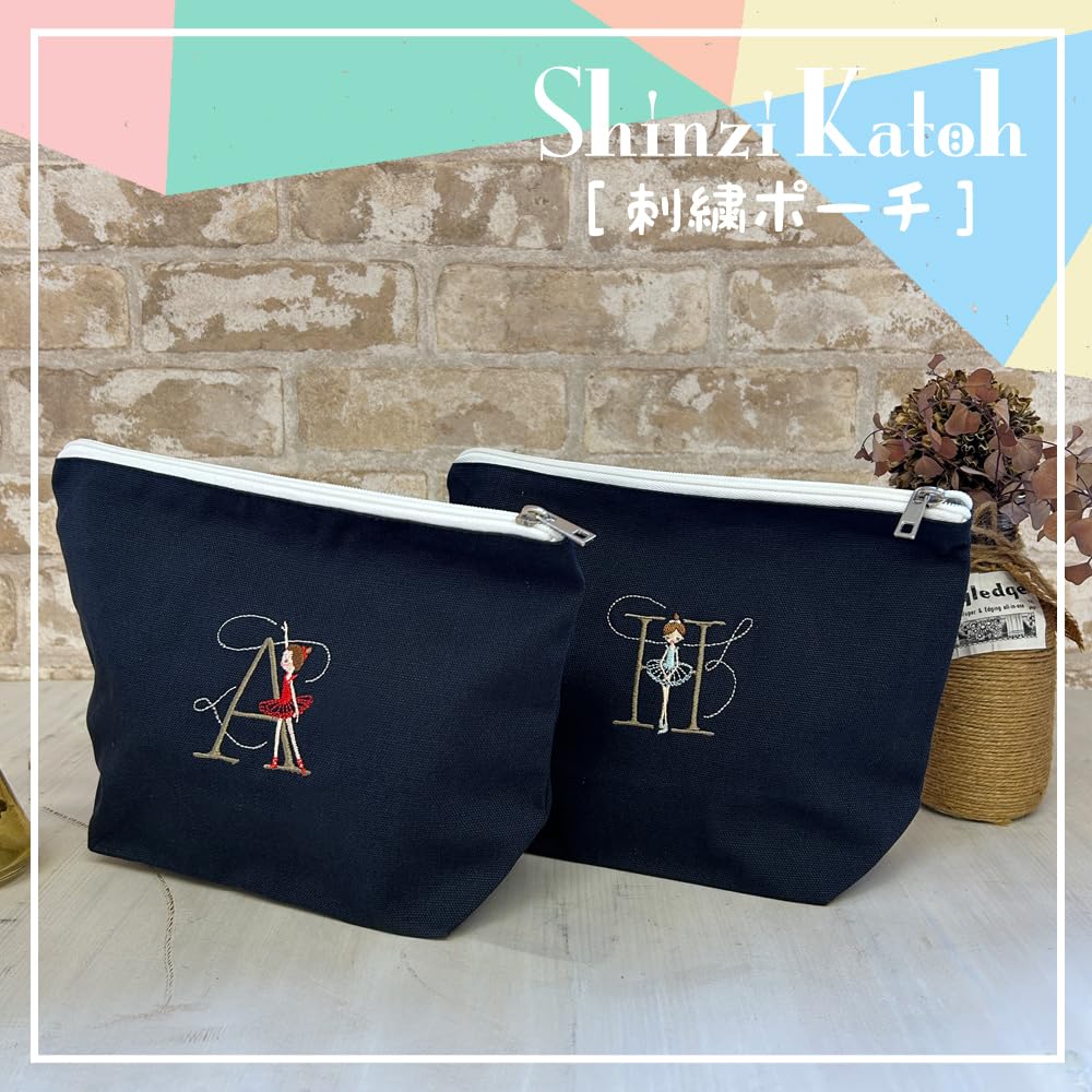 くまころ様専用♡ ウエイト枠 刺繍イニシャルポーチ♡ くまころ様 専用♡