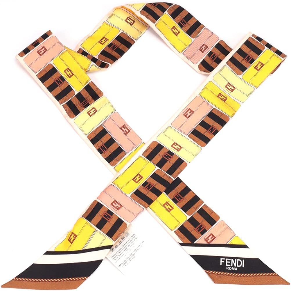 Amazon | フェンディ スカーフ レディース シルク100% 120cm x 5cm