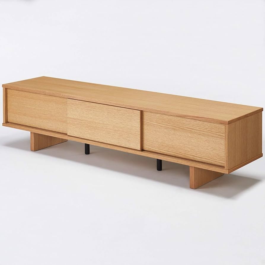 Amazon.co.jp: 無印良品 オーク材AVラック薄型(引戸)・幅150cm 幅150