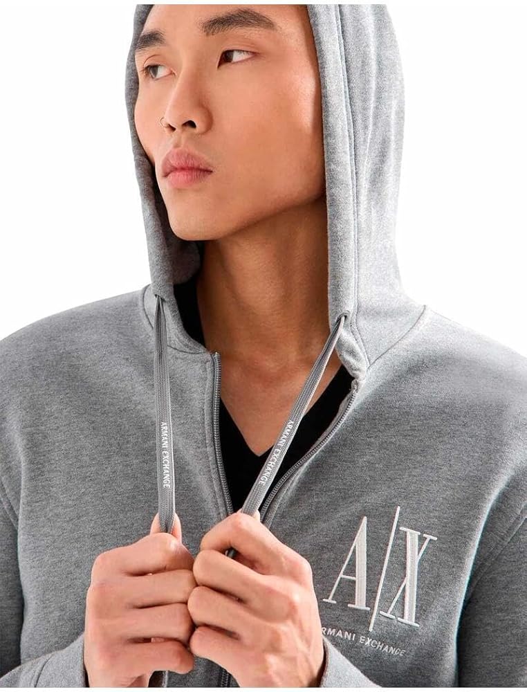 Armani Exchange Men's Icon Project Embroidered Zip Up Hooded