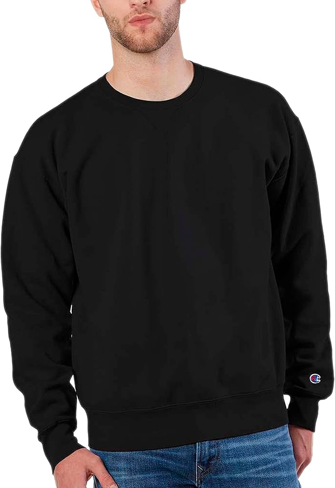 Champion Garment Dyed Crewneck Sweatshirt XL Black at Amazon Men's