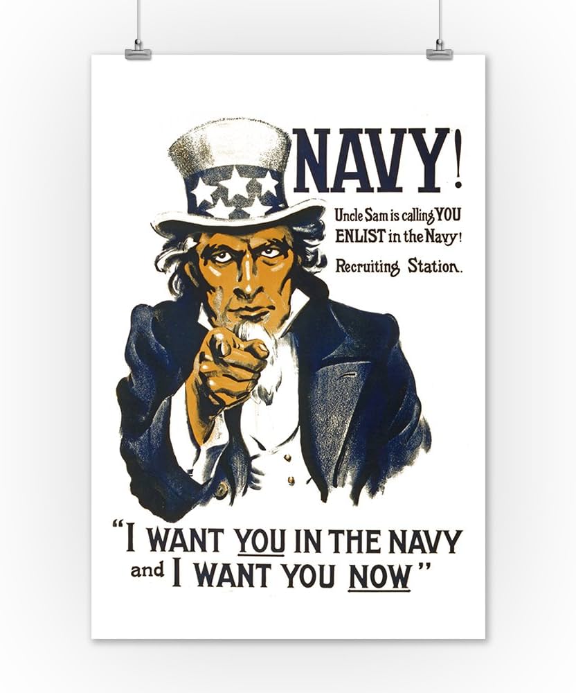 Amazon.co.jp: US Navyヴィンテージポスター – I Want You in the Navy
