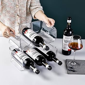 Amazon｜ワインボトルホルダー 2個セット 計6つ仕切り ワインスタンド