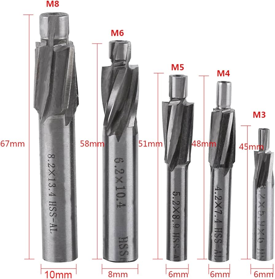 Amazon | KOSDFOGE 5本ザグリドリルビットセット 4フルート HSS-AL