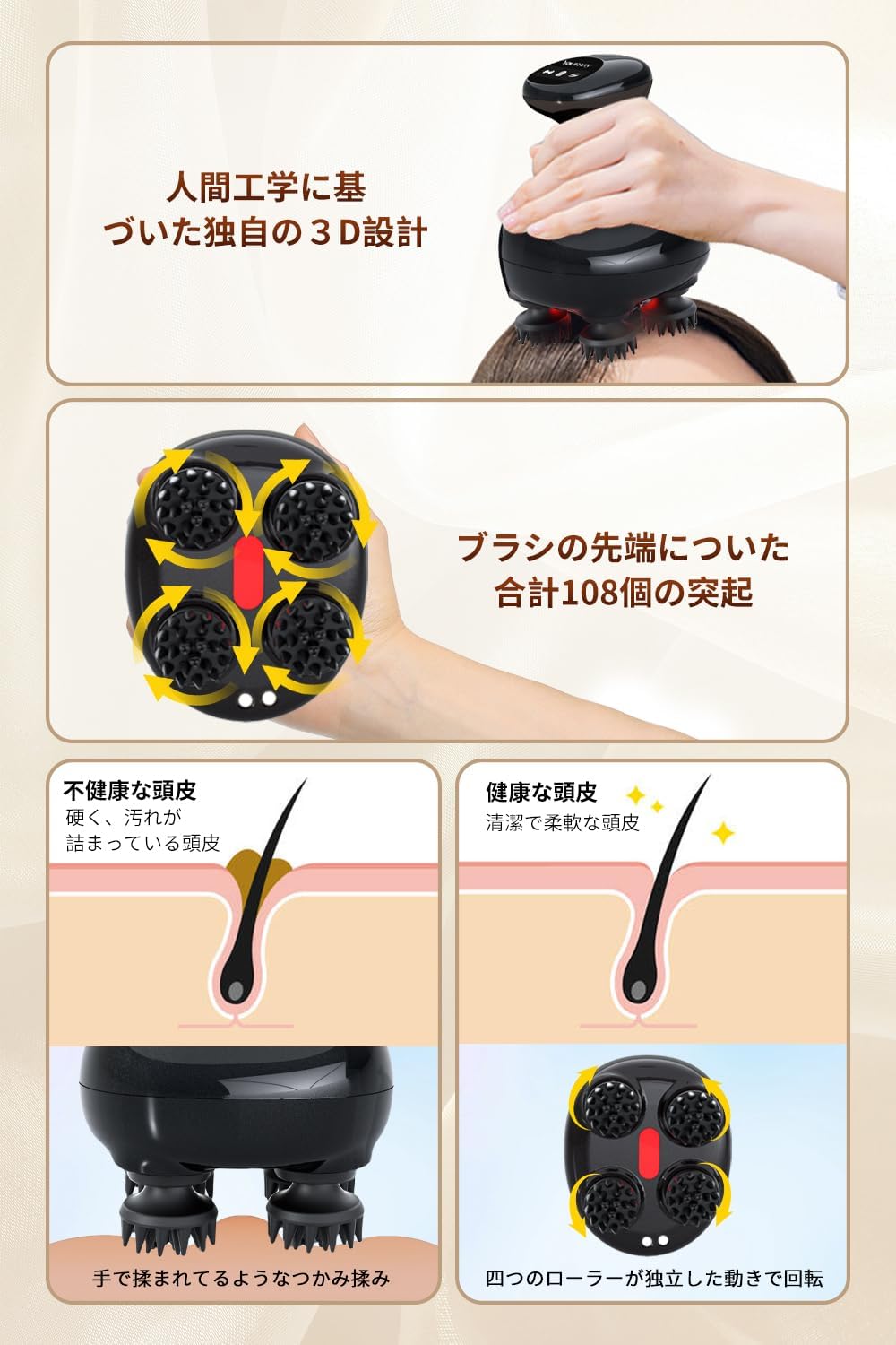 Youmay/EMS ヘッドスパ /電動頭皮ブラシ/スカルプケア