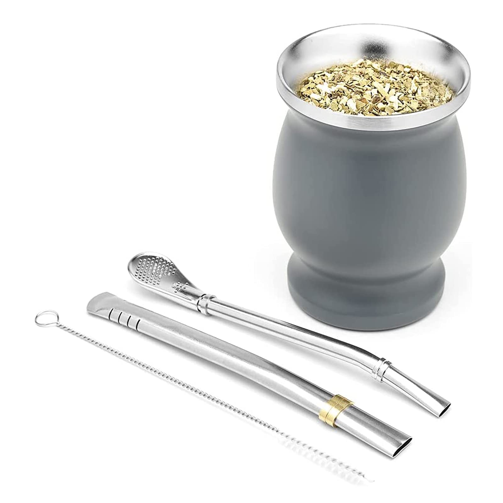 Amazon｜マテ茶カップ ステンレス製 アルゼンチン230ml マテゴード