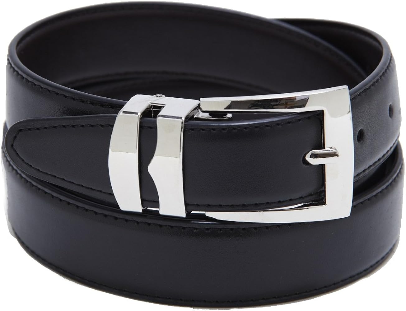 Concitor Reversible Belt Bonded Leather Removable Silver-Tone