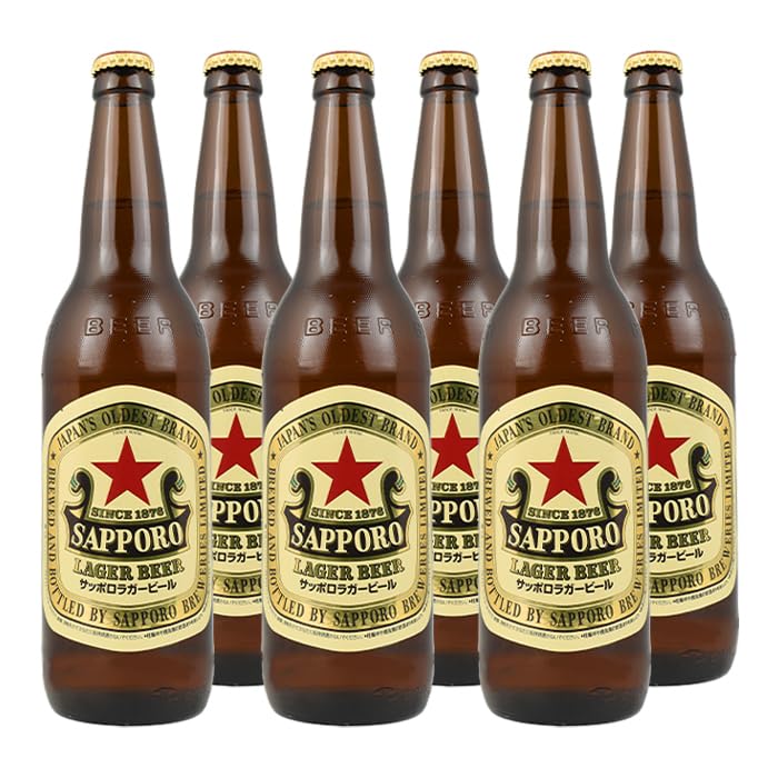 Amazon.co.jp: サッポロラガー 大瓶 633ml 瓶6本 ビール 赤星 : 食品