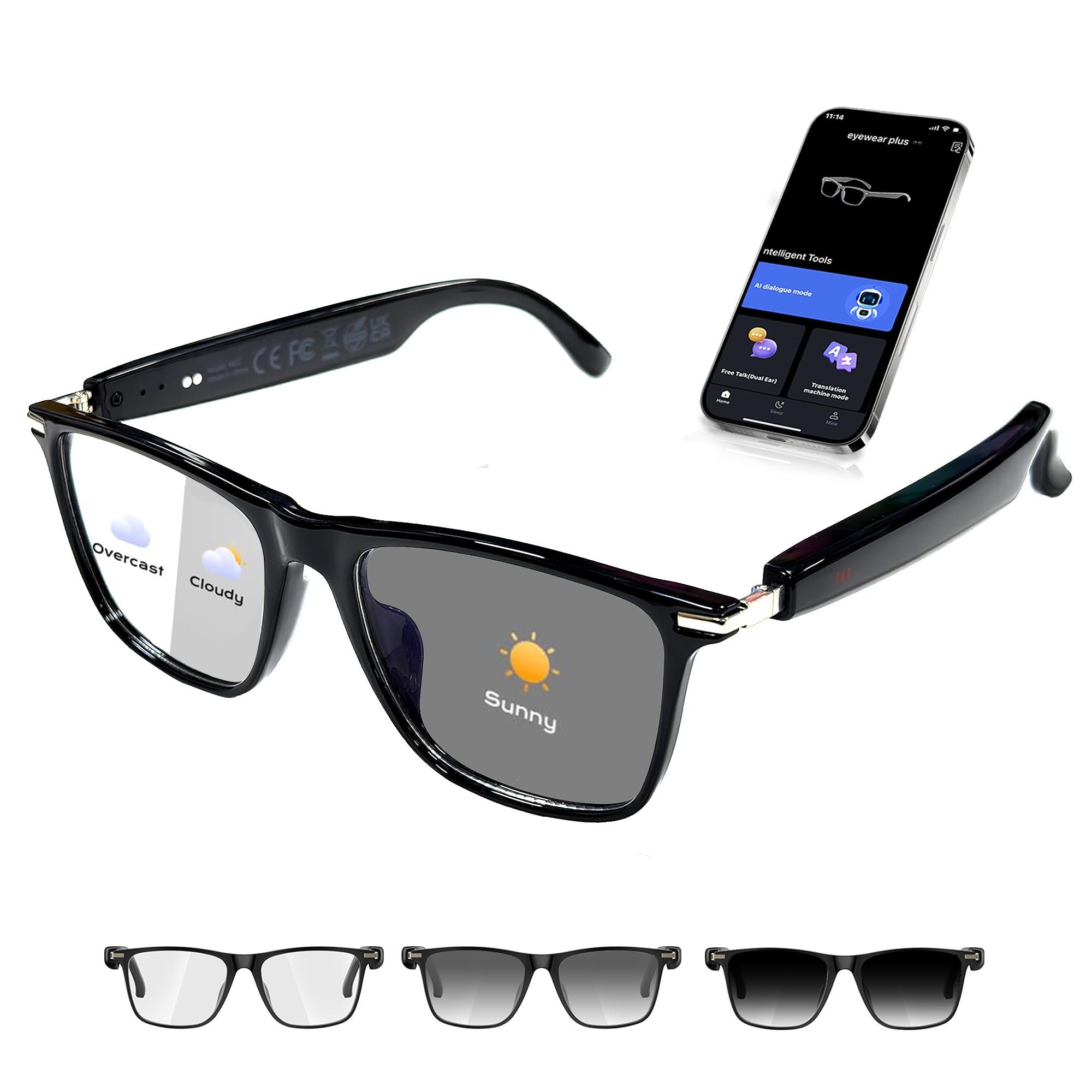 Amazon.com: AI Smart Glasses,AI Chat Deepseek R1 and Gemini-2.5