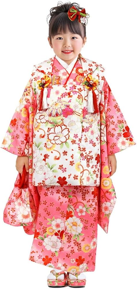 Amazon | 七五三 着物 3歳 販売 [なごみや] 被布セット 小雪 マリ 髪