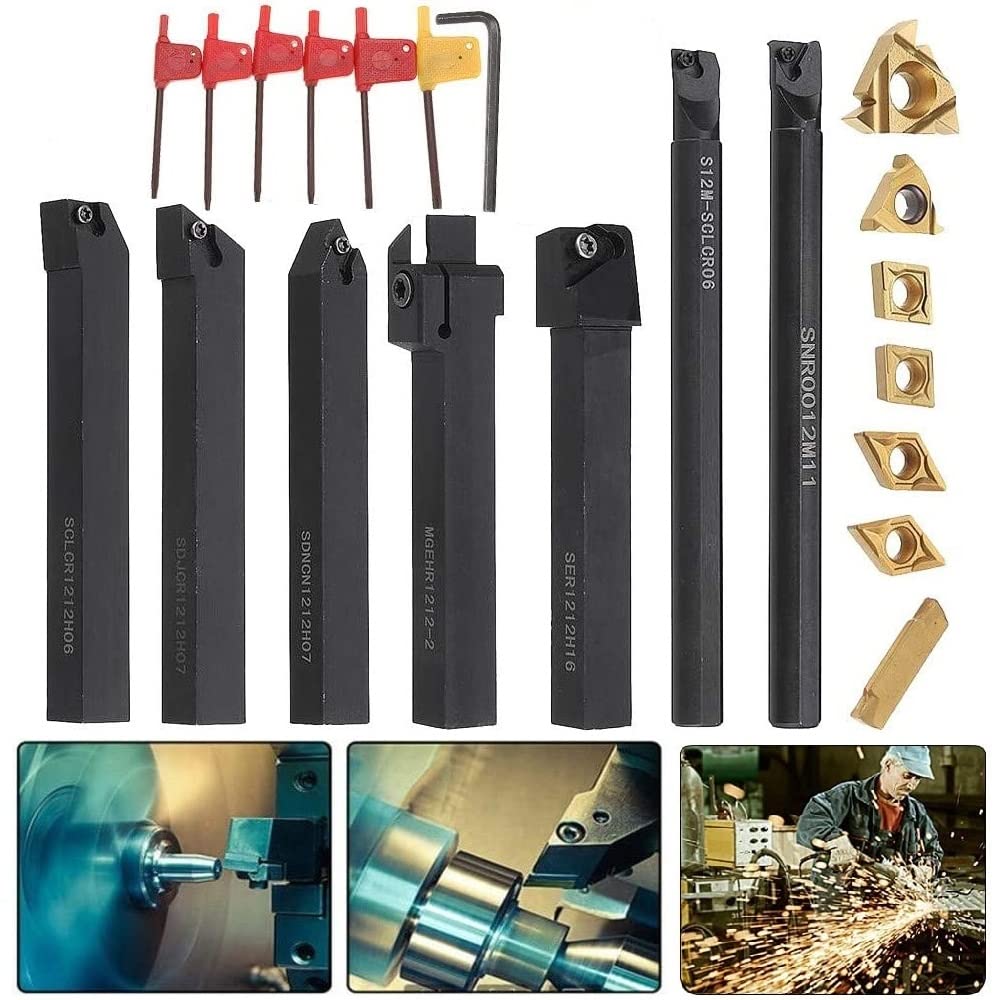 Amazon.co.jp: Hinevey 21点セット 旋盤 バイト 12mm 超硬旋盤用ツール