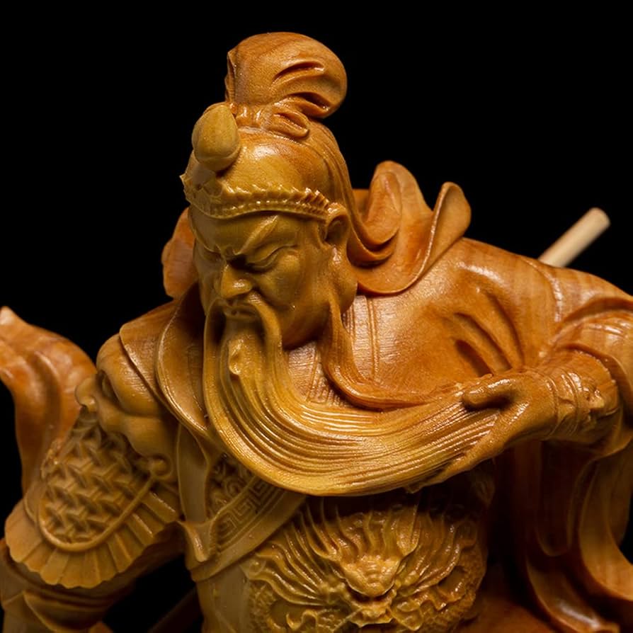 Amazon.co.jp: 関羽置物 木製フィギュア ツゲ 柘植木彫り【 三国志