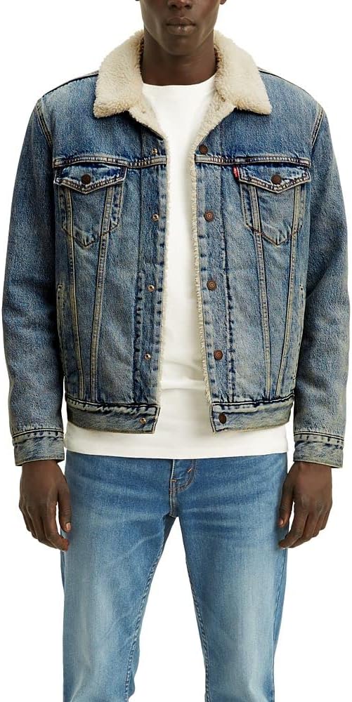 Levi's Men's Type III Sherpa Jacket, Mustard Blue Denim, XS at