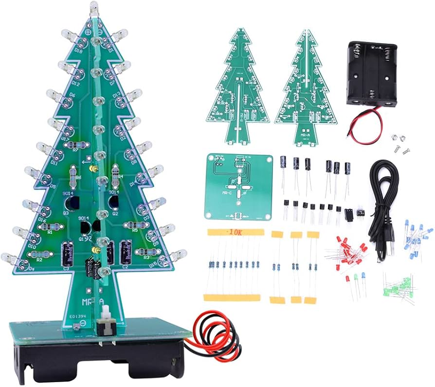 Amazon.co.jp: 3D LED点滅クリスマスツリー回路キット、7色フラッシュ