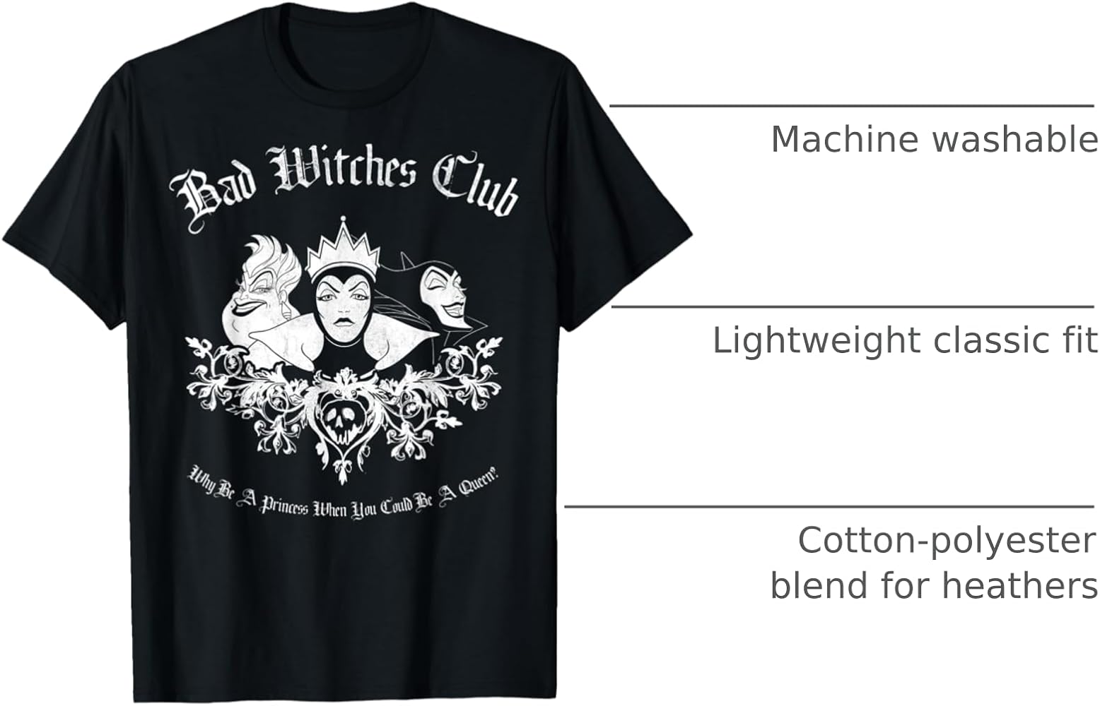 Amazon.com: Disney Villains Bad Witches Club Group Shot Vintage T