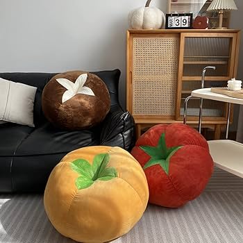 Amazon｜yousyu 野菜 フルーツ抱き枕 しいたけ、トマト、カキ腰掛け