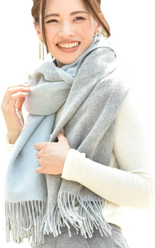 Amazon | 上質カシミヤ100% リバーシブル大判ストール【68501003