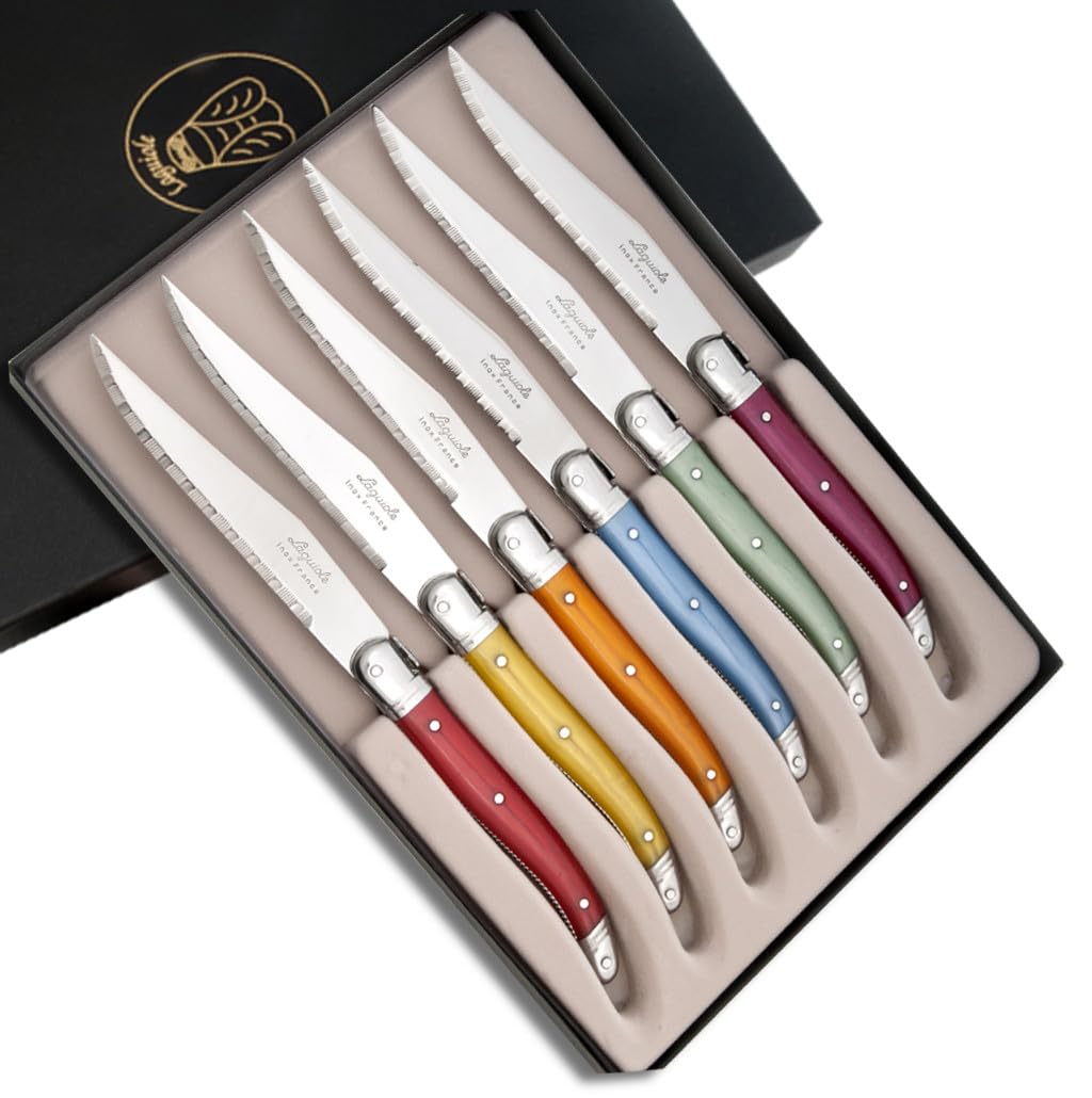 Amazon.co.jp: Laguiole ステーキナイフ6本セット ABS製 アソート