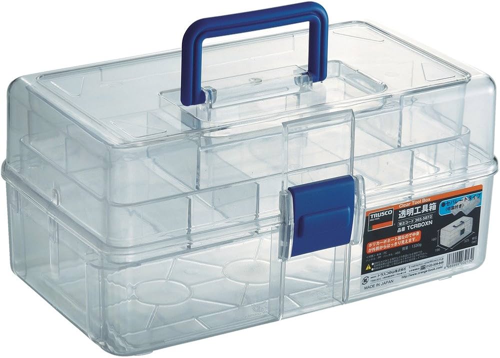 Amazon | TRUSCO(トラスコ) 透明工具箱 中皿付き TCRBOXN | ツールボックス