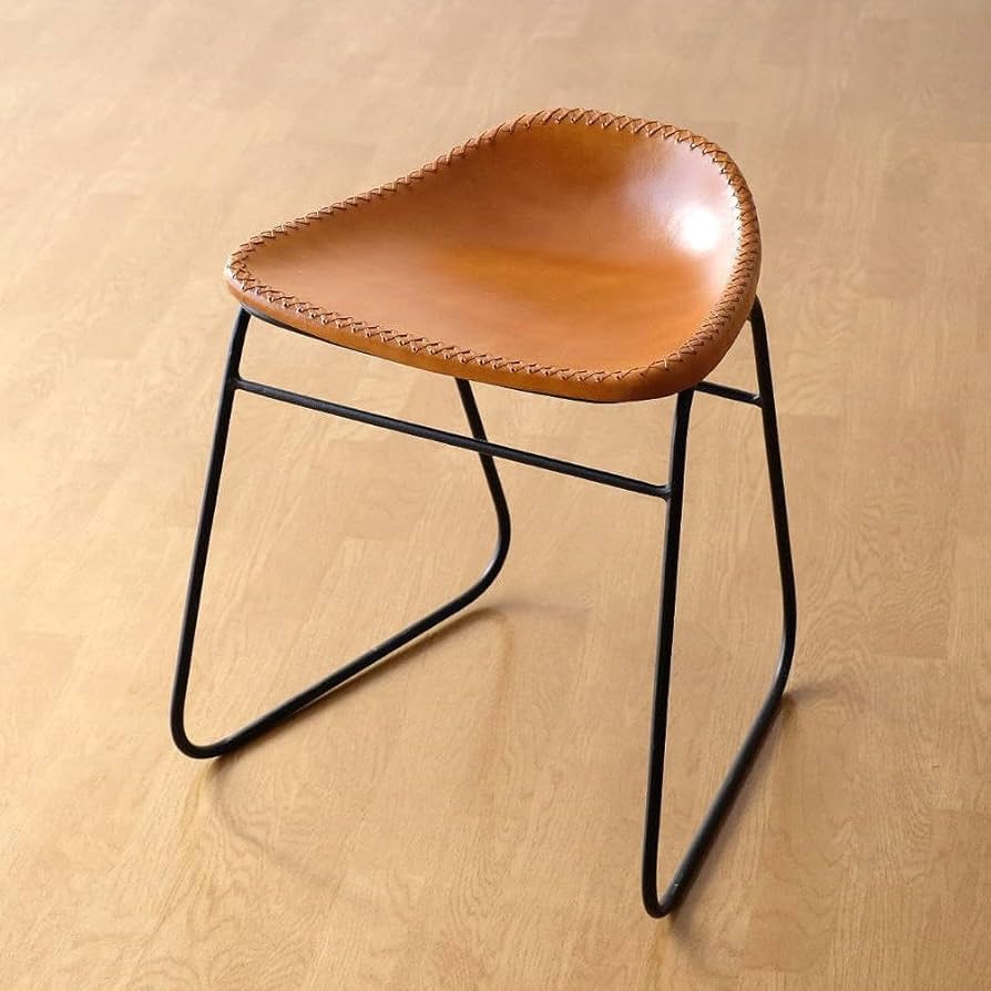 Amazon｜スツール アンティーク レトロ レザー 革張り おしゃれ 椅子