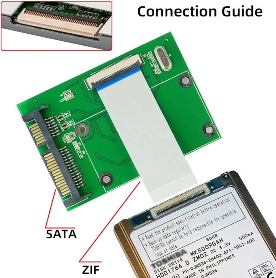 Amazon | chenyang SATA to 40ピン ZIF CE 1.8インチ SSD HDD