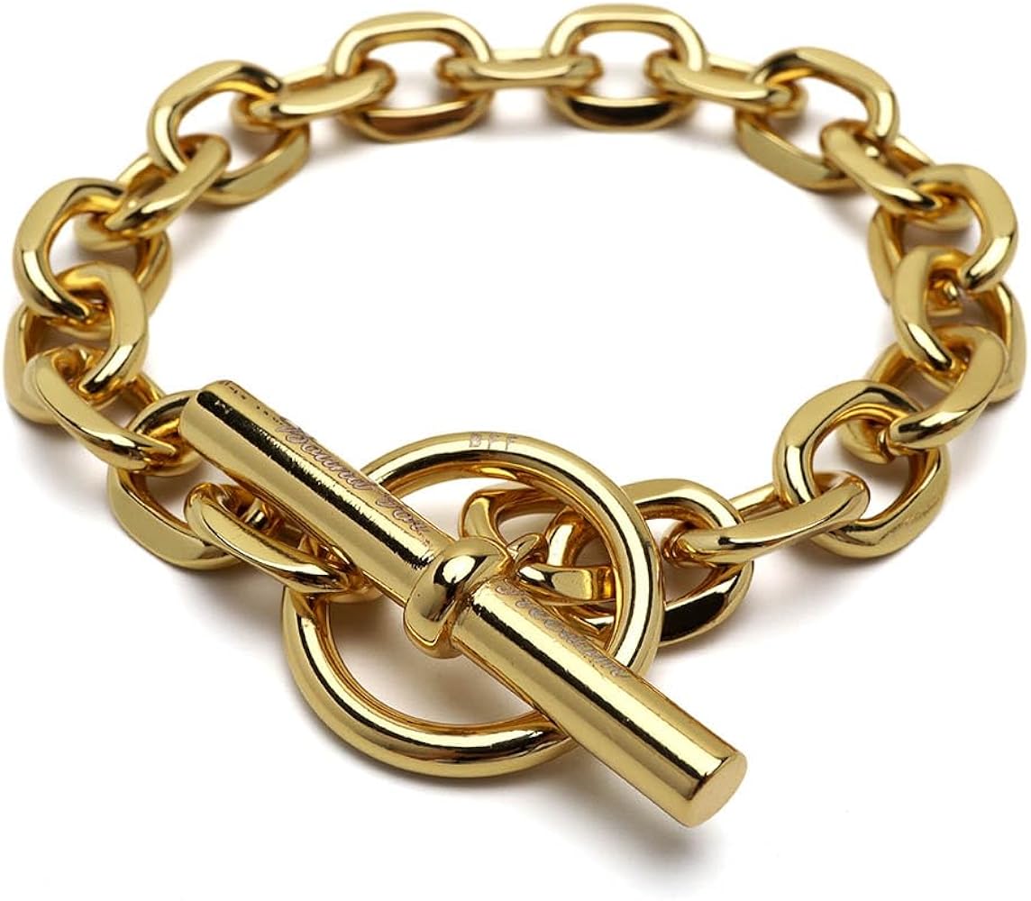 Amazon | [BFF]ブランド マンテル チェーンブレスレット 太幅 ワイド