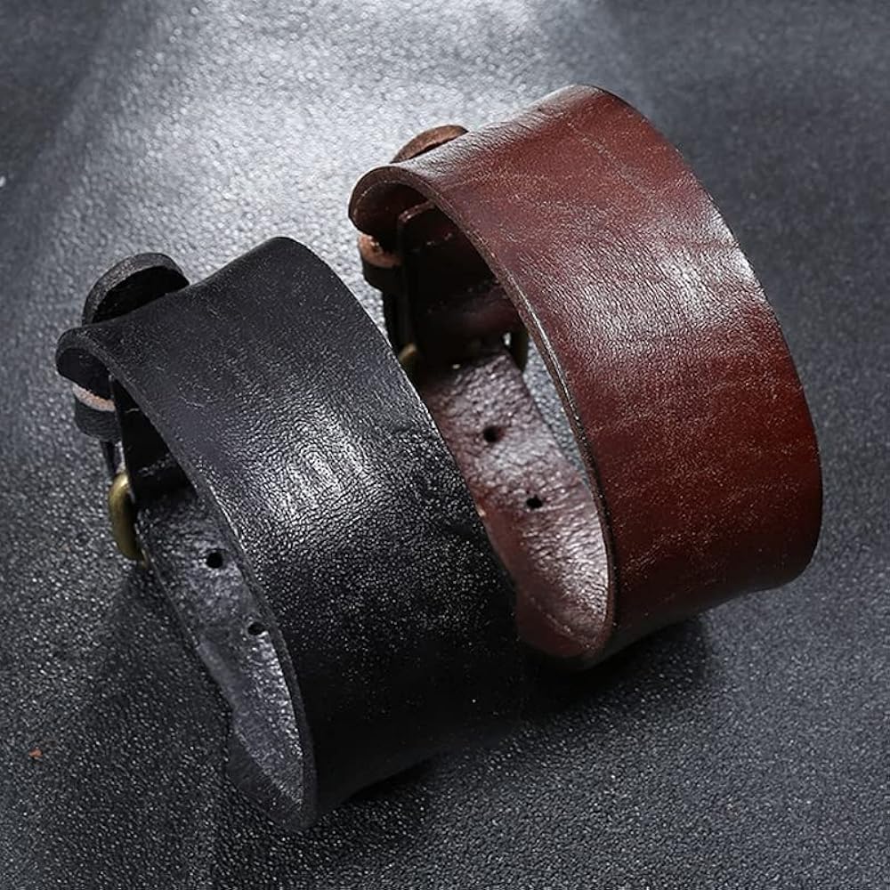 Amazon | [グリーンピアッシング] アールバックルレザーブレスレット