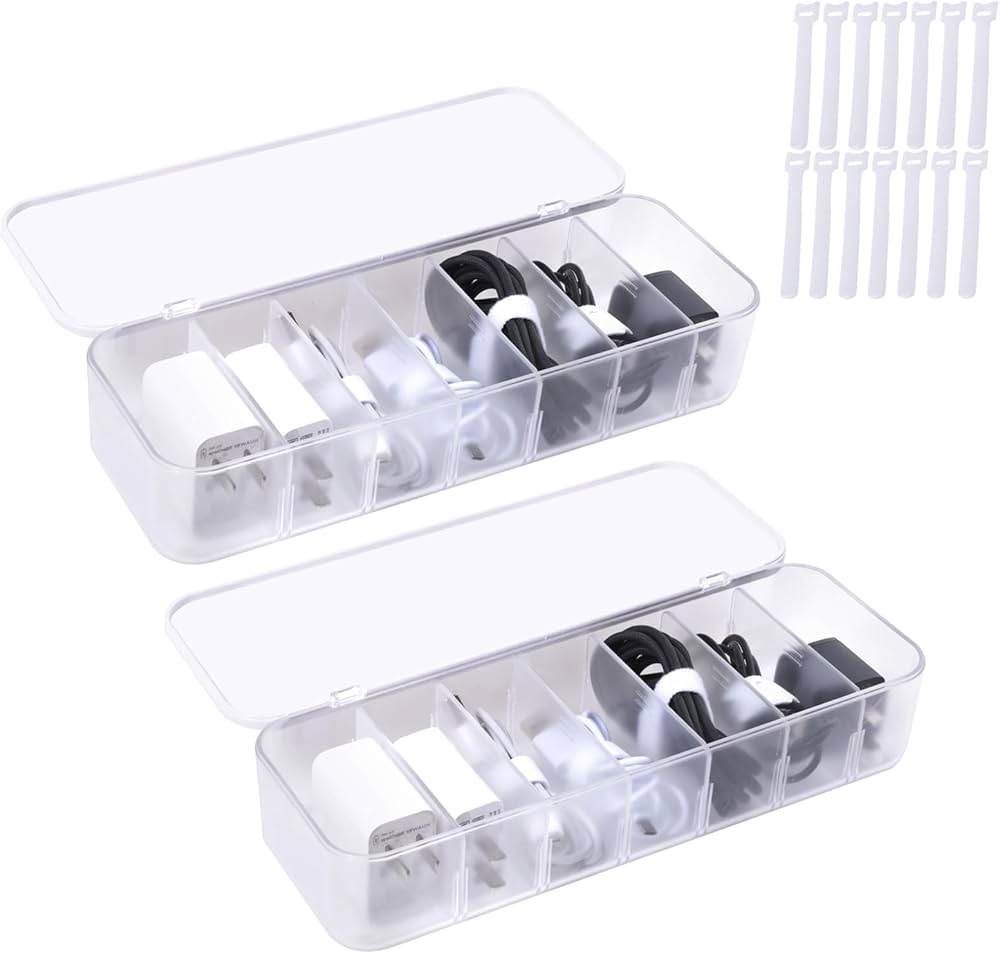 Amazon | FRETONBA ケーブル 収納ボックス 2個セット 仕分けボックス