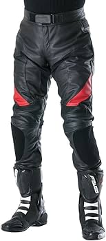 Amazon | 南海部品 NANKAI（ナンカイ） レザーパンツ ブラック/レッド