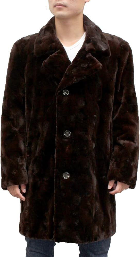 Amazon | [皮の但馬屋] ミンク 毛皮コート メンズ ファーコート