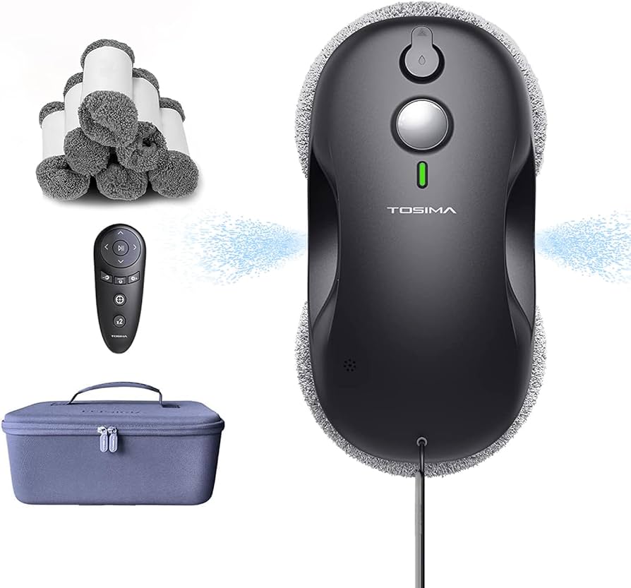 Amazon | Tosima(トシマ) W2 W3 窓拭きロボット 強力吸引 自動 窓掃除