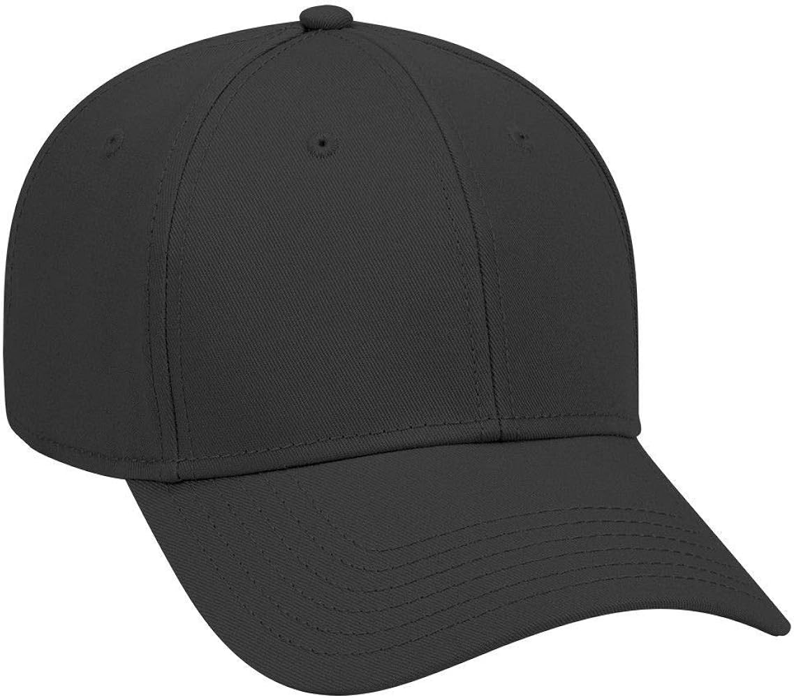 OTTO 6 Panel Low Profile Superior Cotton Twill Cap - Black at