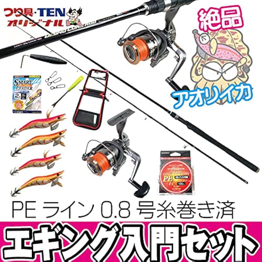 Amazon | エギング入門 オールインワン釣りセット PEライン糸巻き済