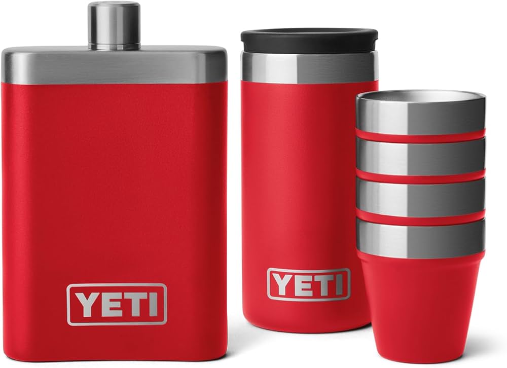 Amazon.com: YETI 7 oz Flask with Color Matching Set of Shot