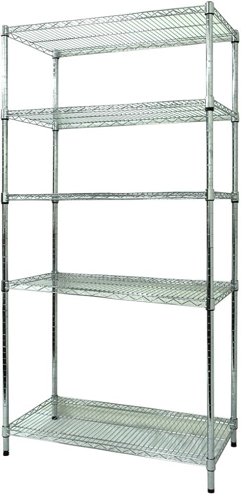 Amazon｜メタル スチール ラック 幅90cm × 奥行45cm × 高さ180cm × 5段