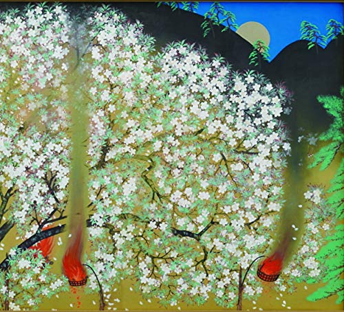 Amazon.co.jp: 横山大観『夜桜』(左隻) 彩美版・シルクスクリーン併用