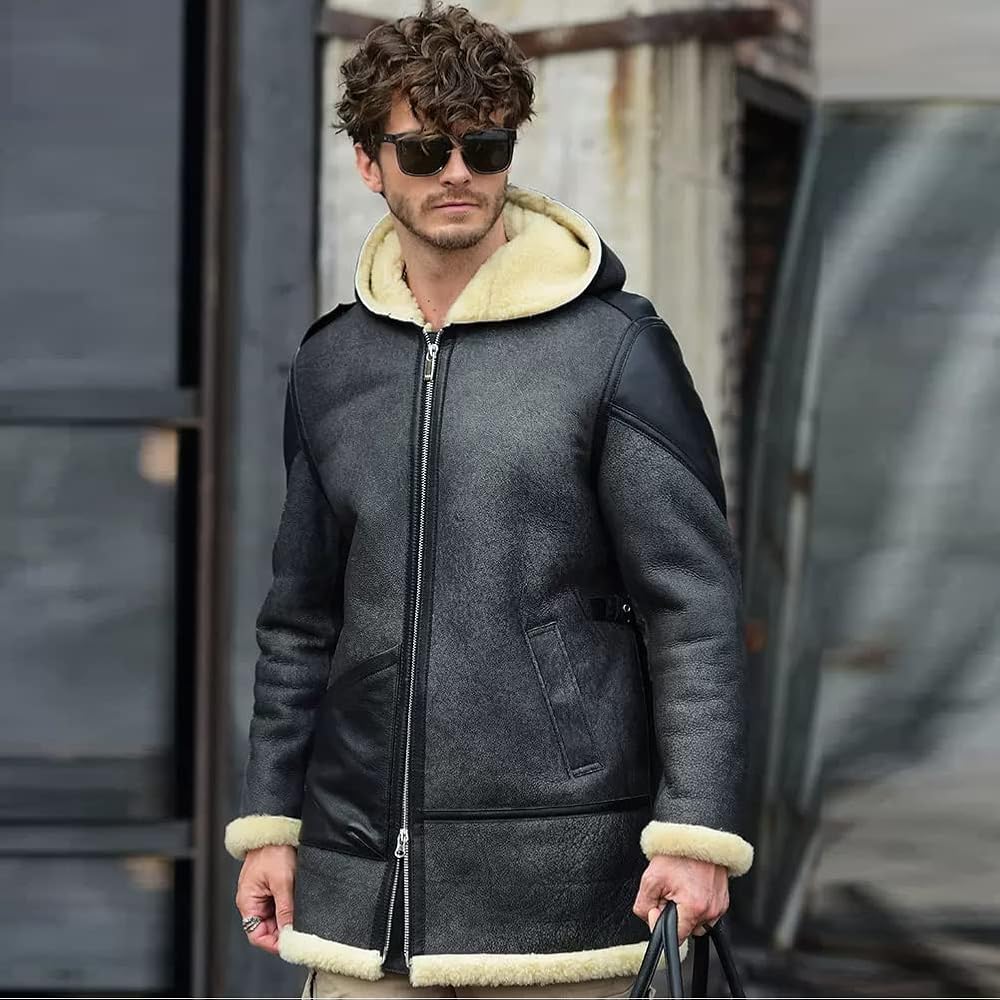 Amazon.co.jp: Denny&Dora メンズ ムートン ジャケット グレー シープ