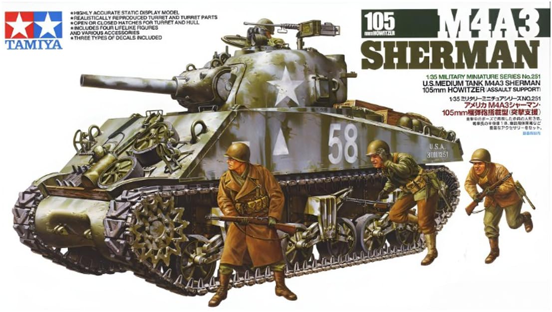 Amazon.com: M4A3 Sherman 105mm Howitzer : Arts, Crafts & Sewing