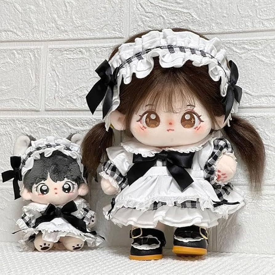 Amazon.co.jp: Lemonnui 10cm ぬいぐるみ 服 メイド服 ぬい服 ヘア