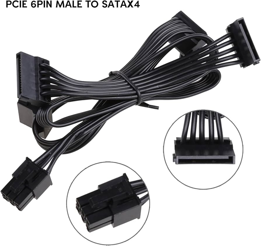 Amazon.co.jp: 6 ピンから 4 ハードドライブ HDD 電源ケーブル RM550x