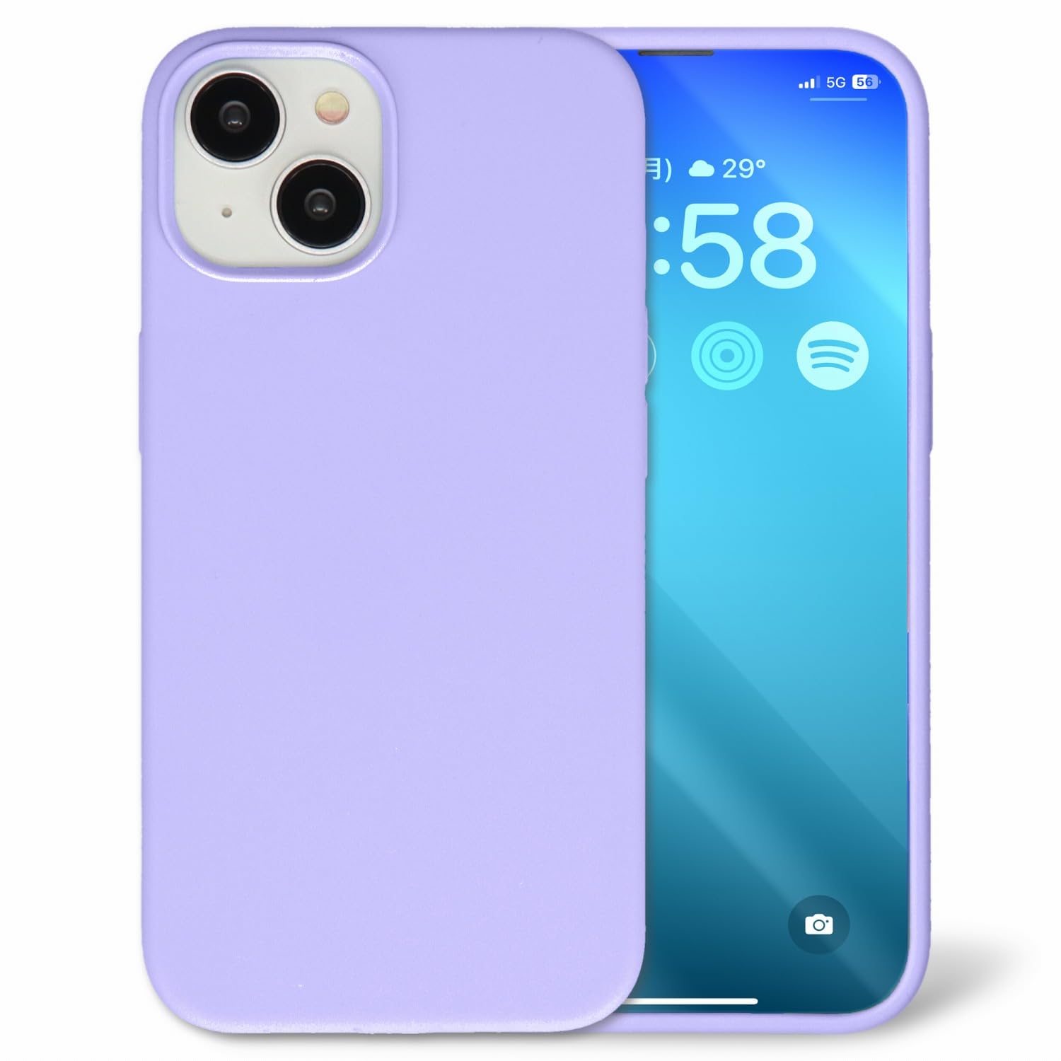 Amazon.co.jp: 【横トナ】iPhone 14用 シリコンケース 【パープル