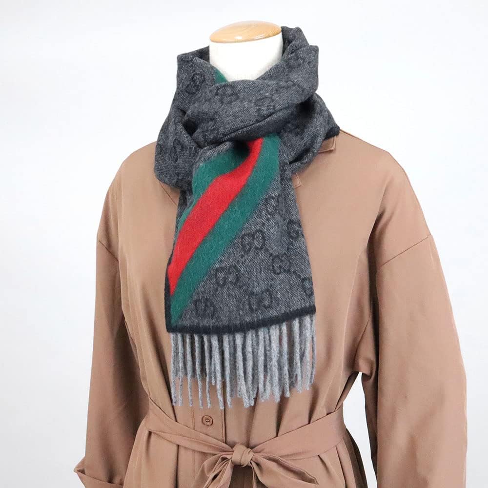 Amazon | グッチ GUCCI ストール ウール100% GG柄 マフラー ユニ