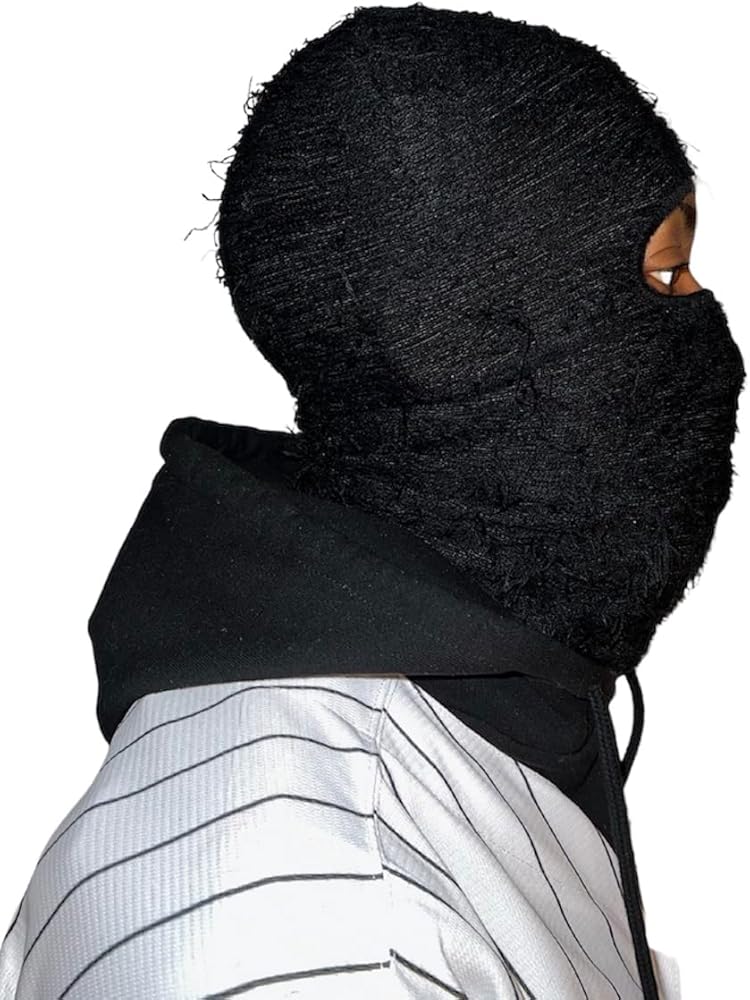 Balclava Ski Mask Women and Men Hairy Face Mask Beanie (Black) at