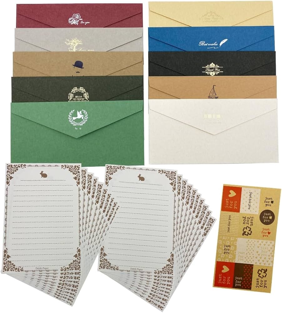 Amazon.co.jp: JP Number 手紙セット 便箋と封筒 大人 レターセット 10